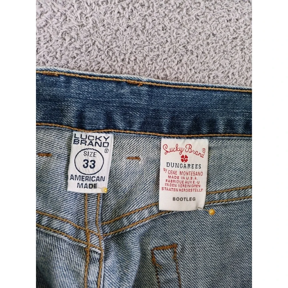 Lucky Brand Dungarees Bootcut Jeans Blue USA‎ Made Vintage Y2K Womens 33